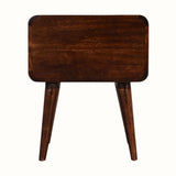 Hamade Bedside Table, Medium - Dark Walnut