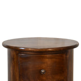 Holt 3 Drawer Drum Side Table, Medium - Chestnut