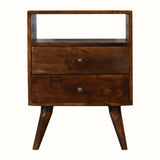 Fogel Open Bedside Table, Medium - Chestnut