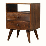 Fogel Open Bedside Table, Medium - Chestnut