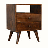 Fogel Open Bedside Table, Medium - Chestnut