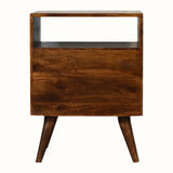 Fogel Open Bedside Table, Medium - Chestnut