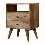 Fogel Open Bedside Table, Medium - Natural