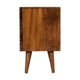 Babej 2 Drawer Bedside Table, Medium - Chestnut