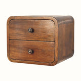 Hamade Wall-Mounted Bedside Table, Small - Chestnut