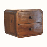 Hamade Wall-Mounted Bedside Table, Small - Chestnut