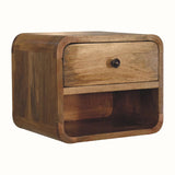 Hamade Open Wall-Mounted Bedside Table, Small - Natural