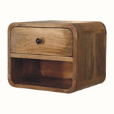 Hamade Open Wall-Mounted Bedside Table, Small - Natural