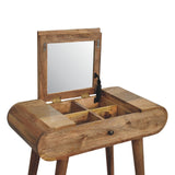 Merrill Dressing Table with Foldable Mirror, Small - Natural