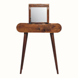 Merrill Dressing Table with Foldable Mirror, Small - Chestnut