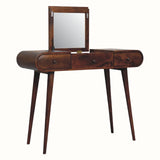 Merrill Dressing Table with Foldable Mirror, Medium - Chestnut