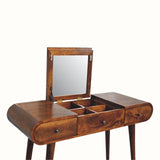 Merrill Dressing Table with Foldable Mirror, Medium - Chestnut