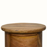 Holt 2 Drawer Drum Side Table, Small - Natural