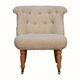 Mineo Bouclé Accent Chair - Cream/Natural