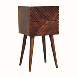 Babej 2 Drawer Bedside Table, Small - Chestnut