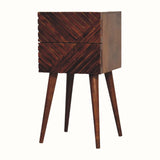 Babej 2 Drawer Bedside Table, Small - Chestnut