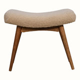 Boren Cream Bouclé Stool - Natural