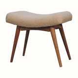 Boren Cream Bouclé Stool - Natural