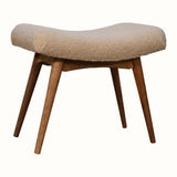 Boren Cream Bouclé Stool - Natural