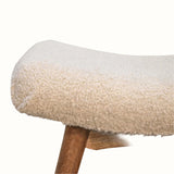 Boren Cream Bouclé Stool - Natural