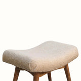 Boren Cream Bouclé Stool - Natural