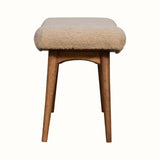 Boren Cream Bouclé Stool - Natural