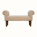 Mineo Bouclé Bench - Cream/Natural