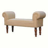 Mineo Bouclé Bench - Cream/Natural