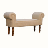 Mineo Bouclé Bench - Cream/Natural