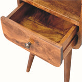 Hamade Open Bedside Table, Small - Chestnut