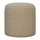 Boren Cream Bouclé Pouffe