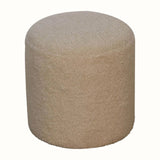 Boren Cream Bouclé Pouffe