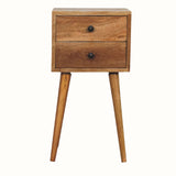 Fogel 2 Drawer Bedside Table, Mini - Natural