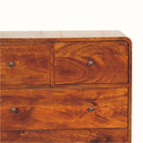 Hamade Tall Chest of 5 Drawers - Chestnut