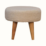 Boren Cream Bouclé Mini Footstool