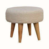 Boren Cream Boucle Mini Footstool