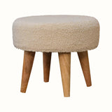 Boren Cream Boucle Mini Footstool