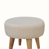 Boren Cream Boucle Mini Footstool