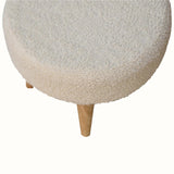 Boren Cream Bouclé Mini Footstool