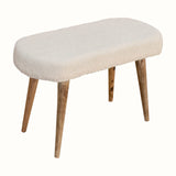 Boren Cream Bouclé Bench