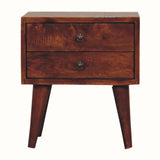 Fogel 2 Drawer Bedside Table, Small - Chestnut