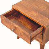 Fogel 2 Drawer Bedside Table, Small - Chestnut