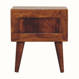 Fogel 2 Drawer Bedside Table, Small - Chestnut