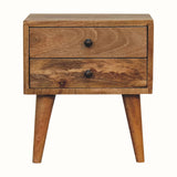 Fogel 2 Drawer Bedside Table, Small - Natural