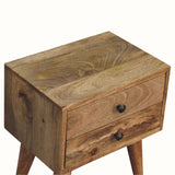 Fogel 2 Drawer Bedside Table, Small - Natural