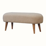 Boren Cream Bouclé Bench