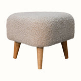 Boren Small Triangle Bouclé Footstool - Cream/Natural