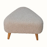 Boren Small Triangle Bouclé Footstool - Cream/Natural