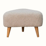 Boren Small Triangle Bouclé Footstool - Cream/Natural