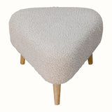 Boren Small Triangle Bouclé Footstool - Cream/Natural